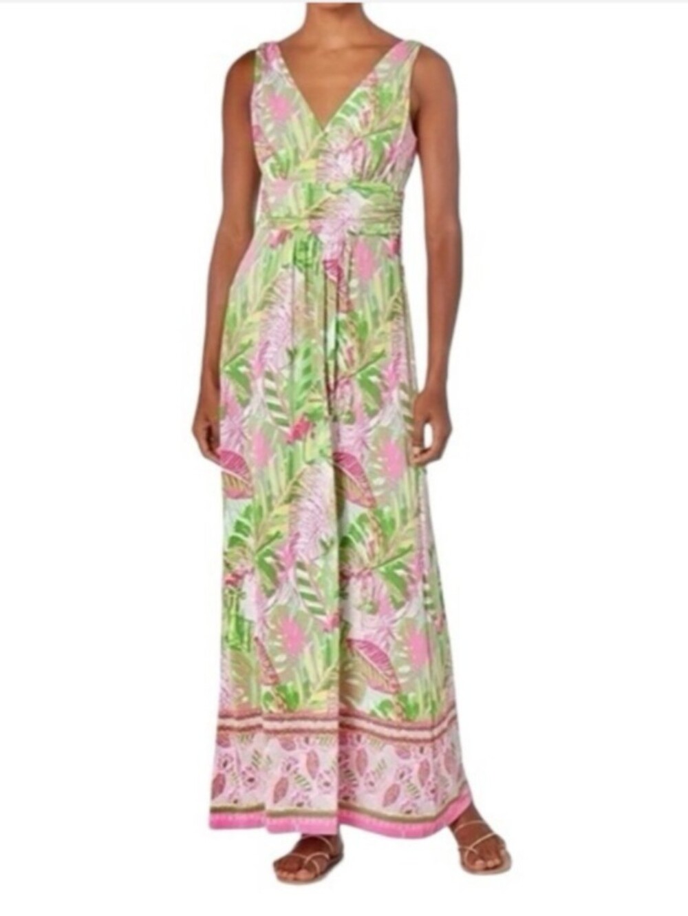 Pappagallo Patricia Maxi Dress in Oasis Multi Print Size XL